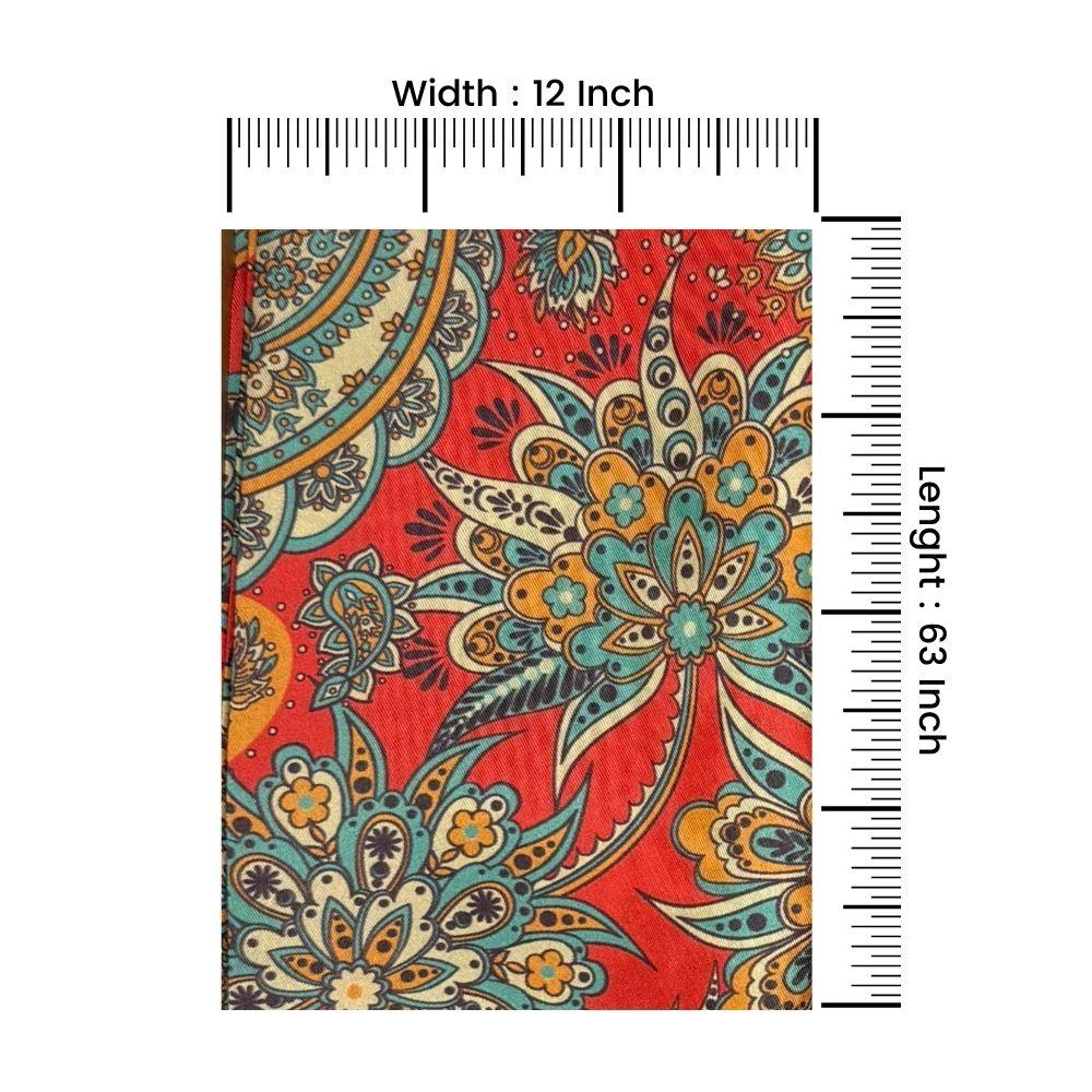 Orange Paisley Silk Scarf for Men