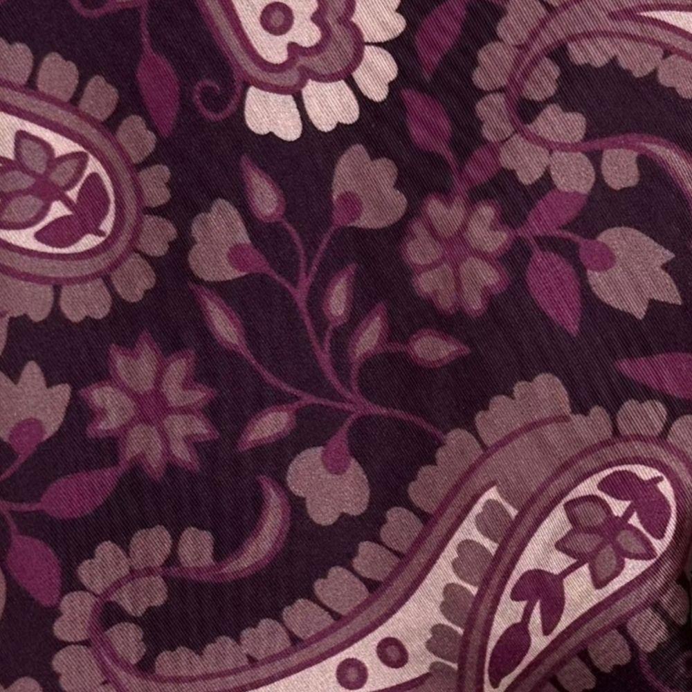 Purple Paisley Silk Scarf for Men