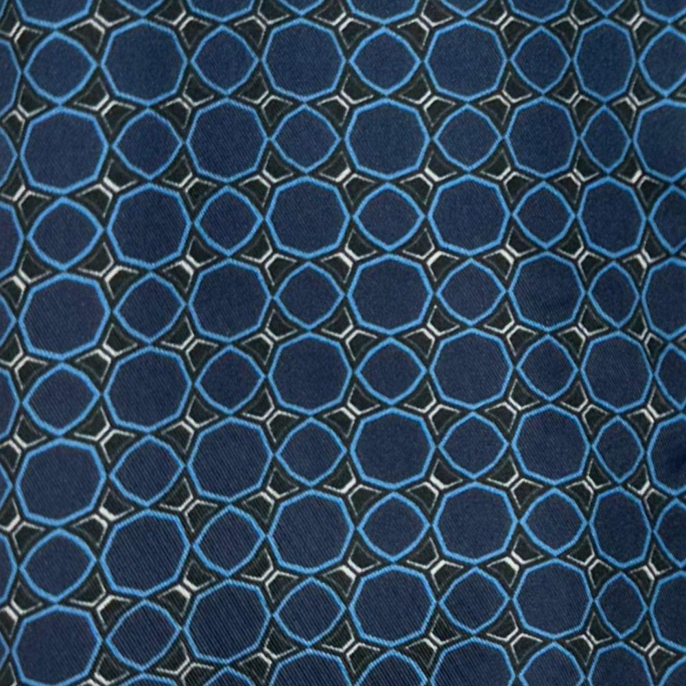 Blue Geometric Silk Scarf for Men