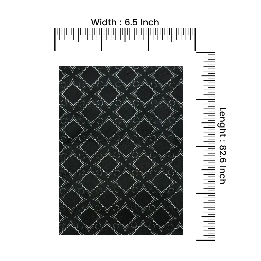 Black Geometric Silk Scarf for Men