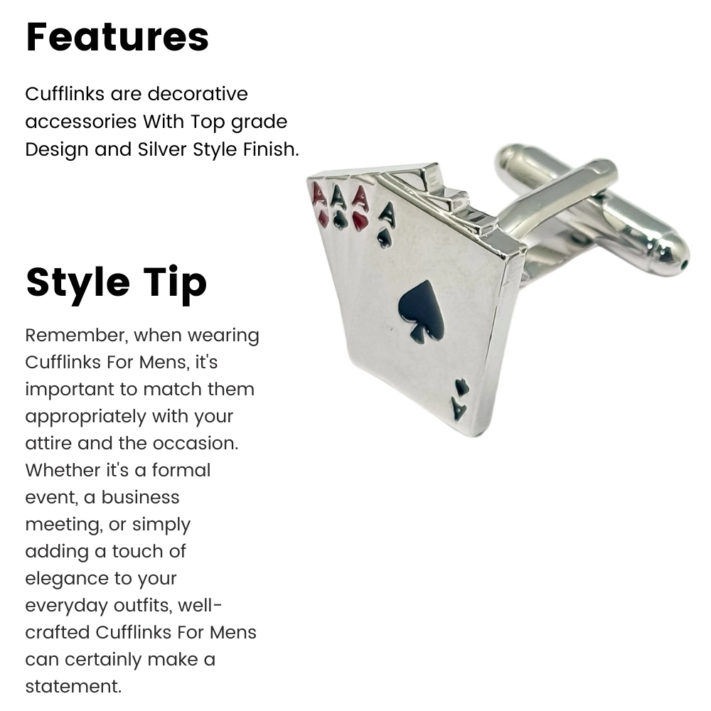 Silver Quirky Brass Cufflinks for Men
