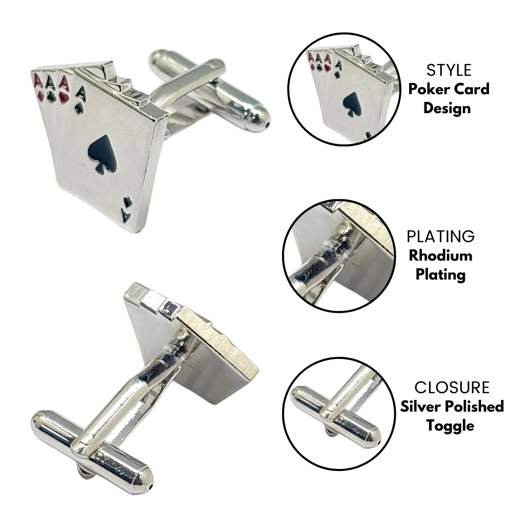 Silver Quirky Brass Cufflinks for Men