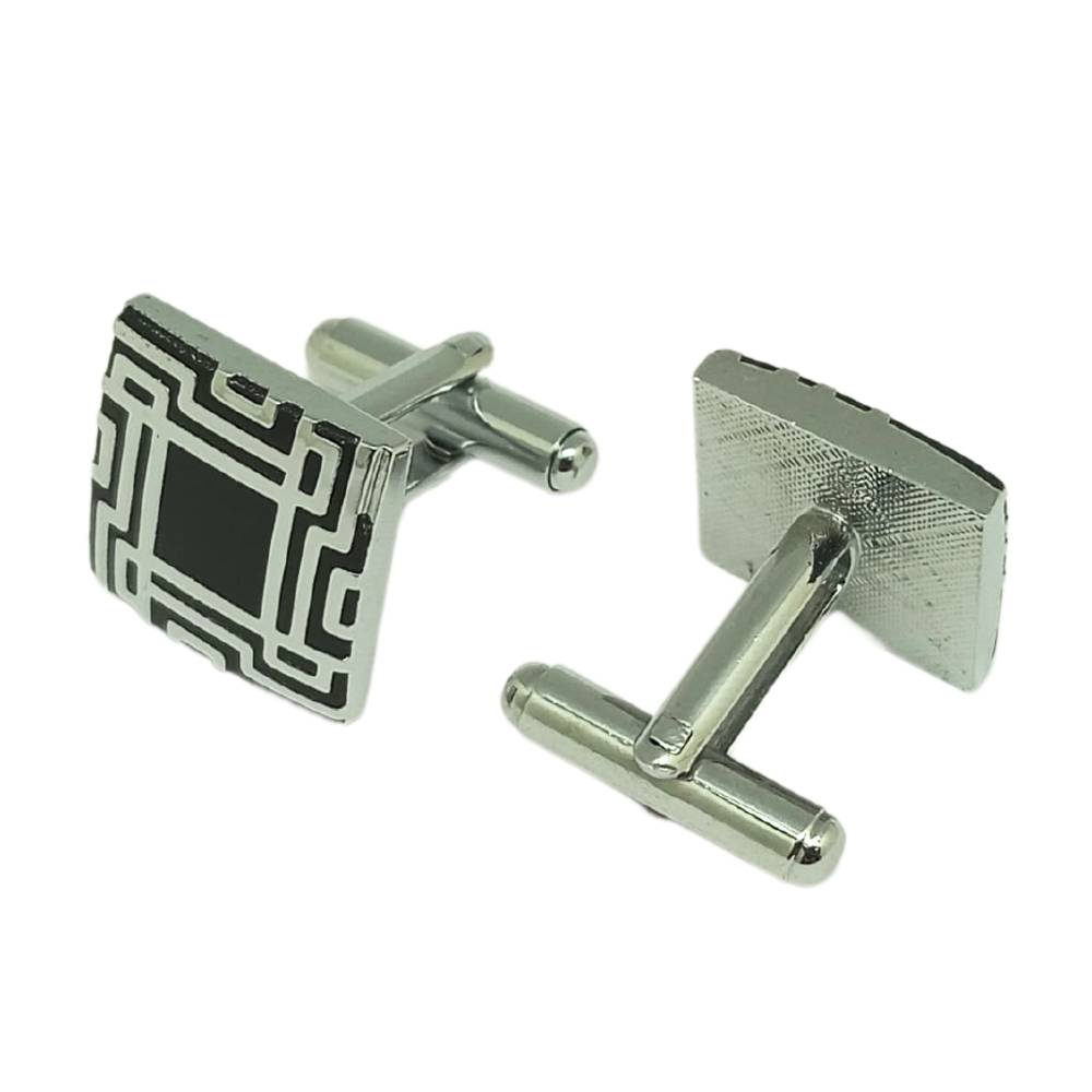 Black Formal Brass Cufflinks for Men