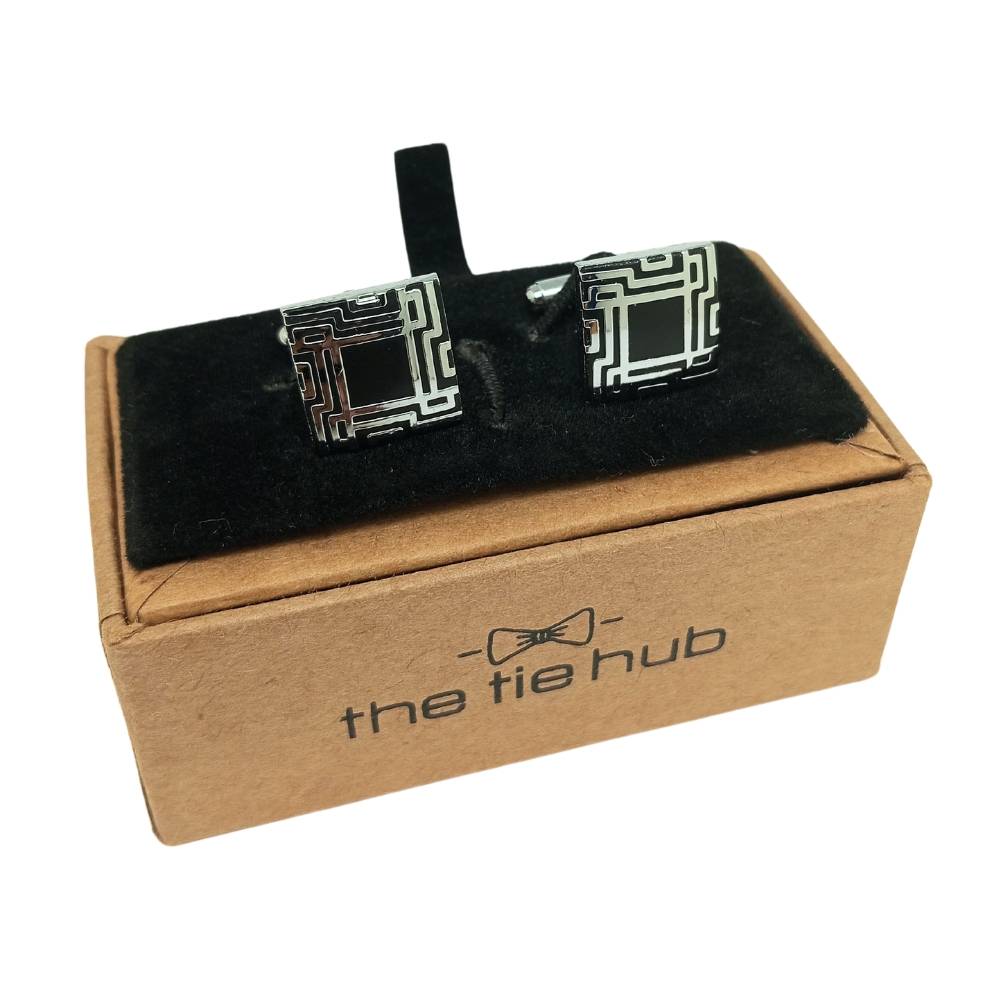 Black Formal Brass Cufflinks for Men