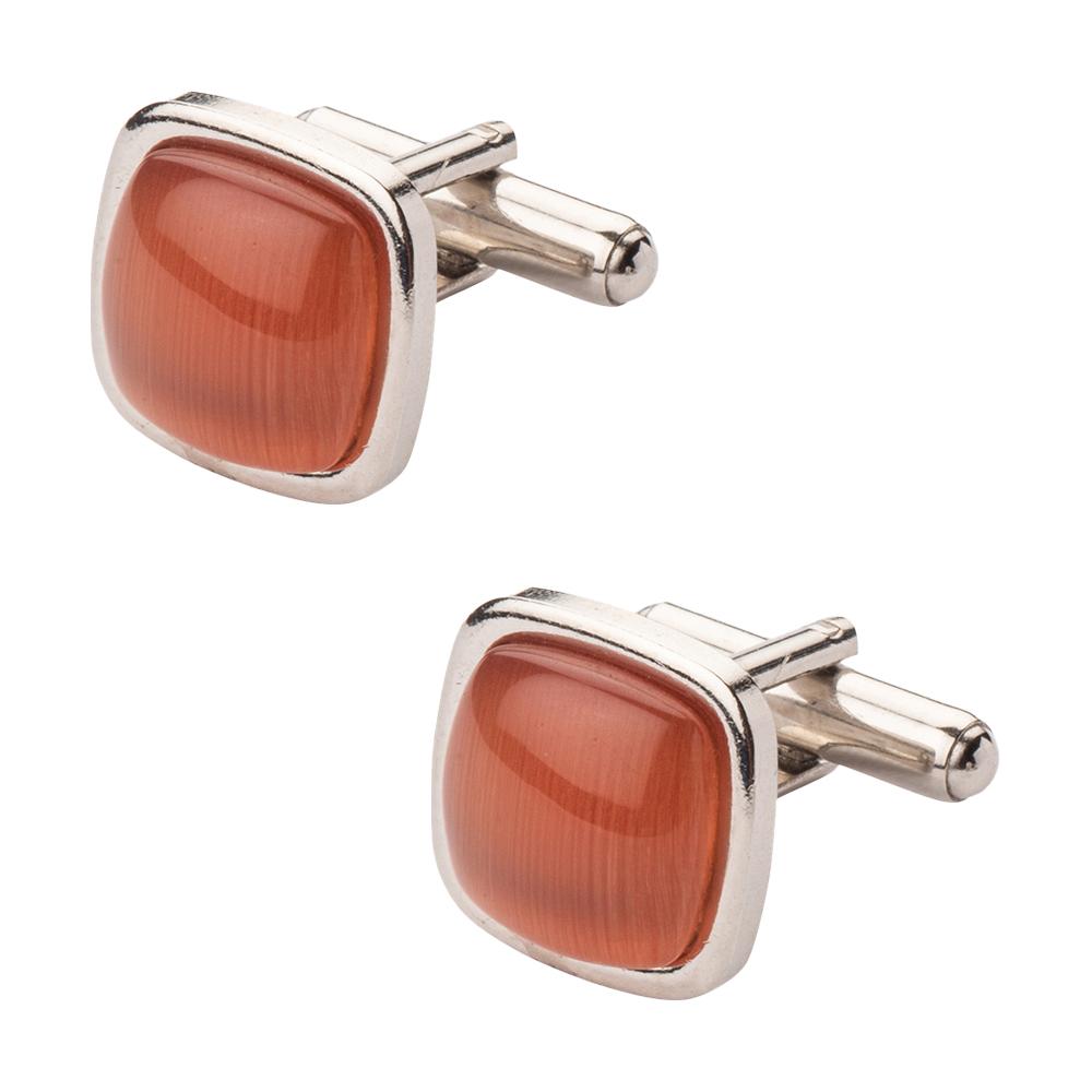Orange Formal Brass Cufflinks for Men