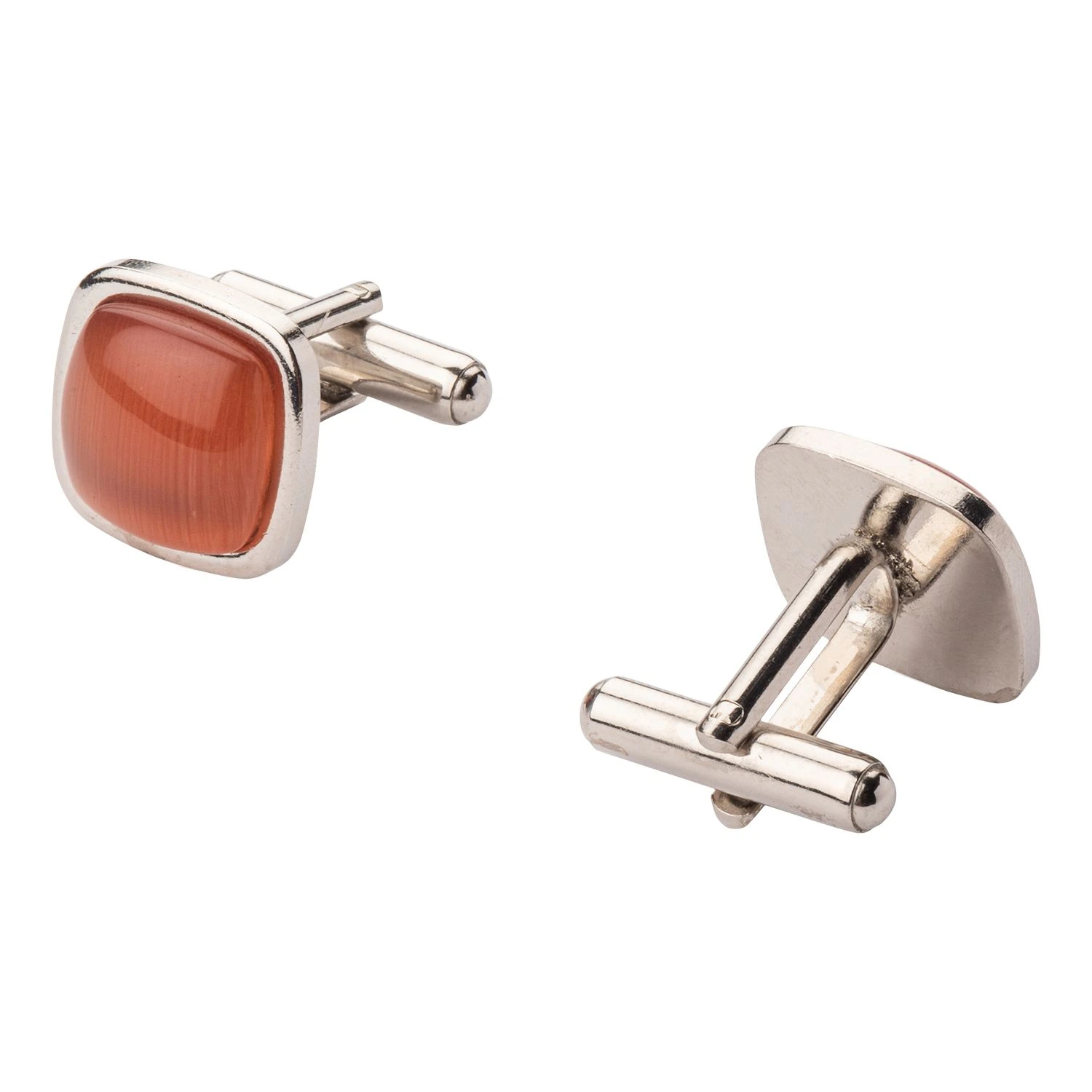 Orange Formal Brass Cufflinks for Men
