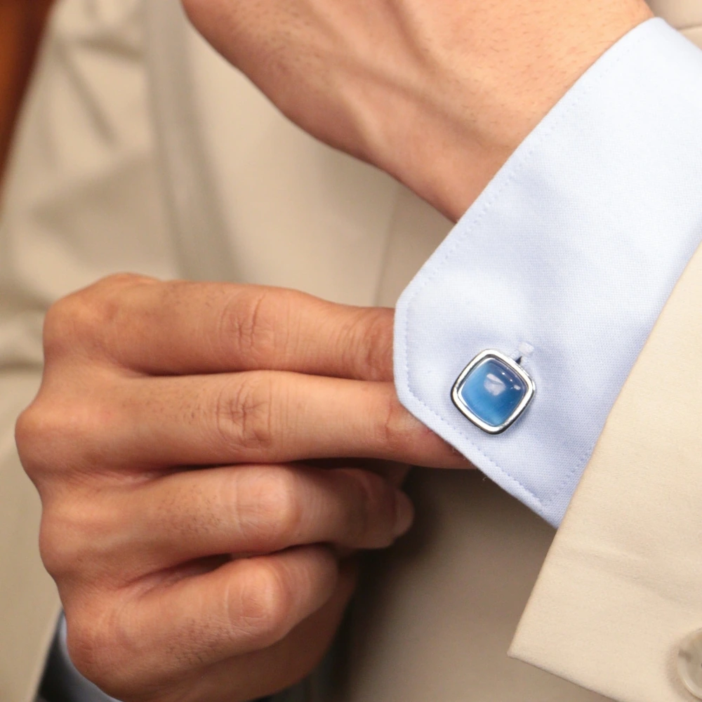 Blue Formal Brass Cufflinks for Men