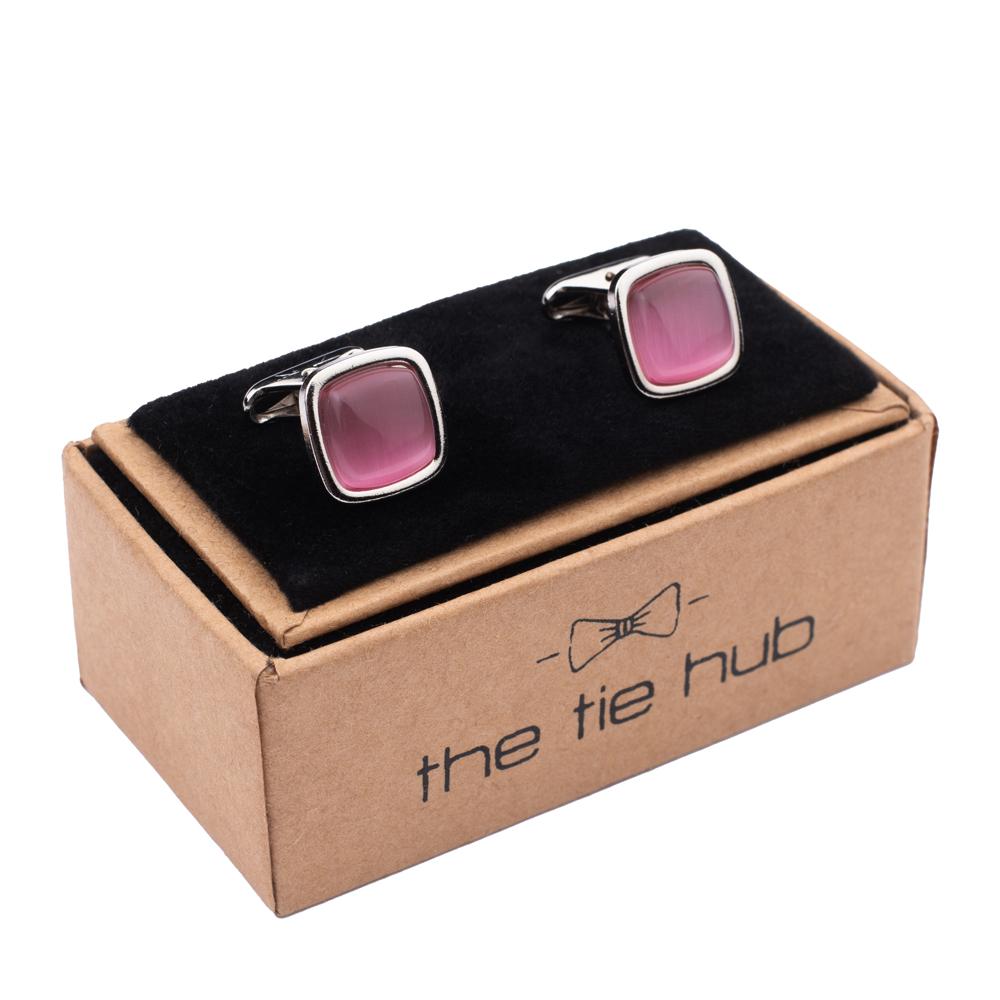 Pink Formal Brass Cufflinks for Men