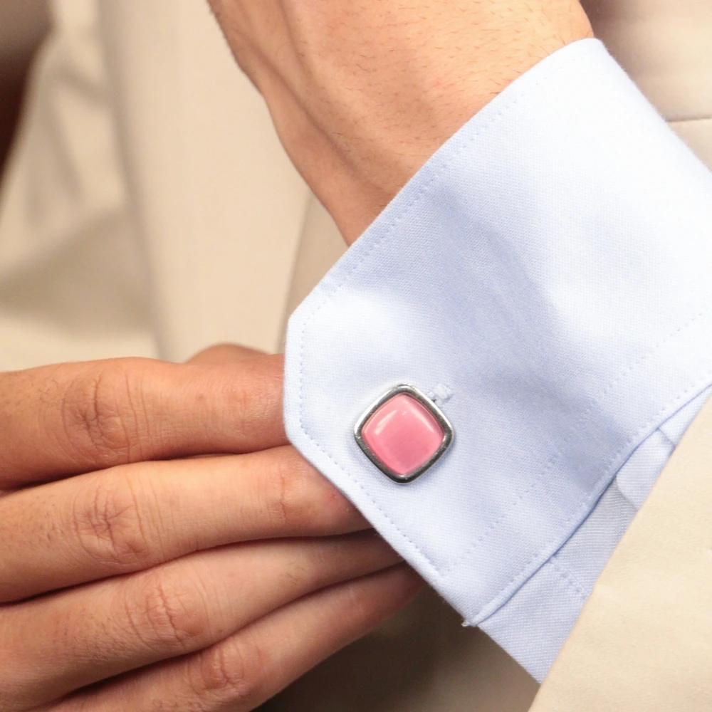 Pink Formal Brass Cufflinks for Men