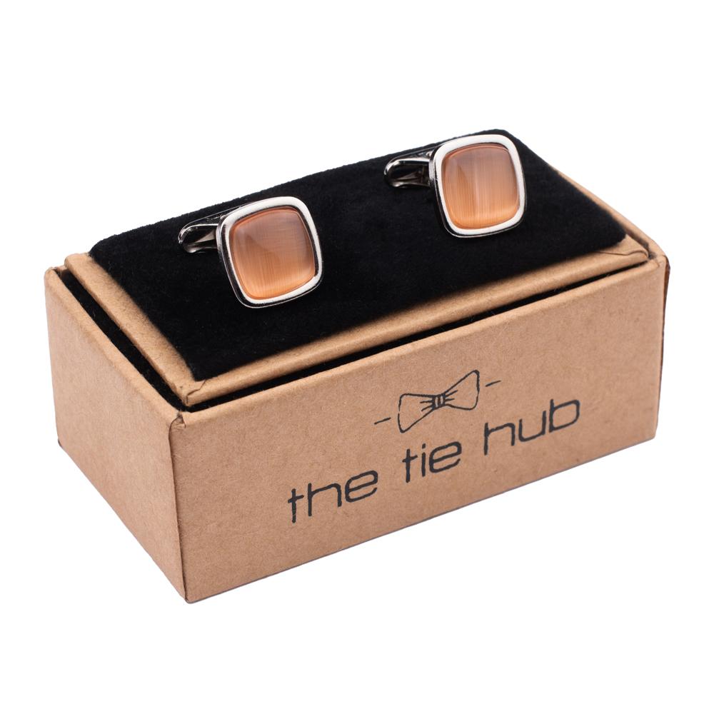 Peach Formal Brass Cufflinks for Men