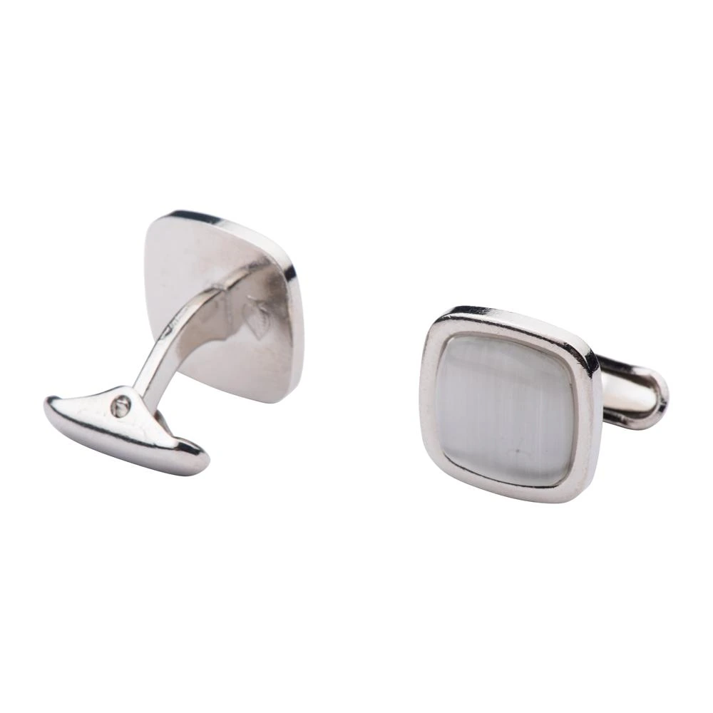 White Formal Brass Cufflinks for Men
