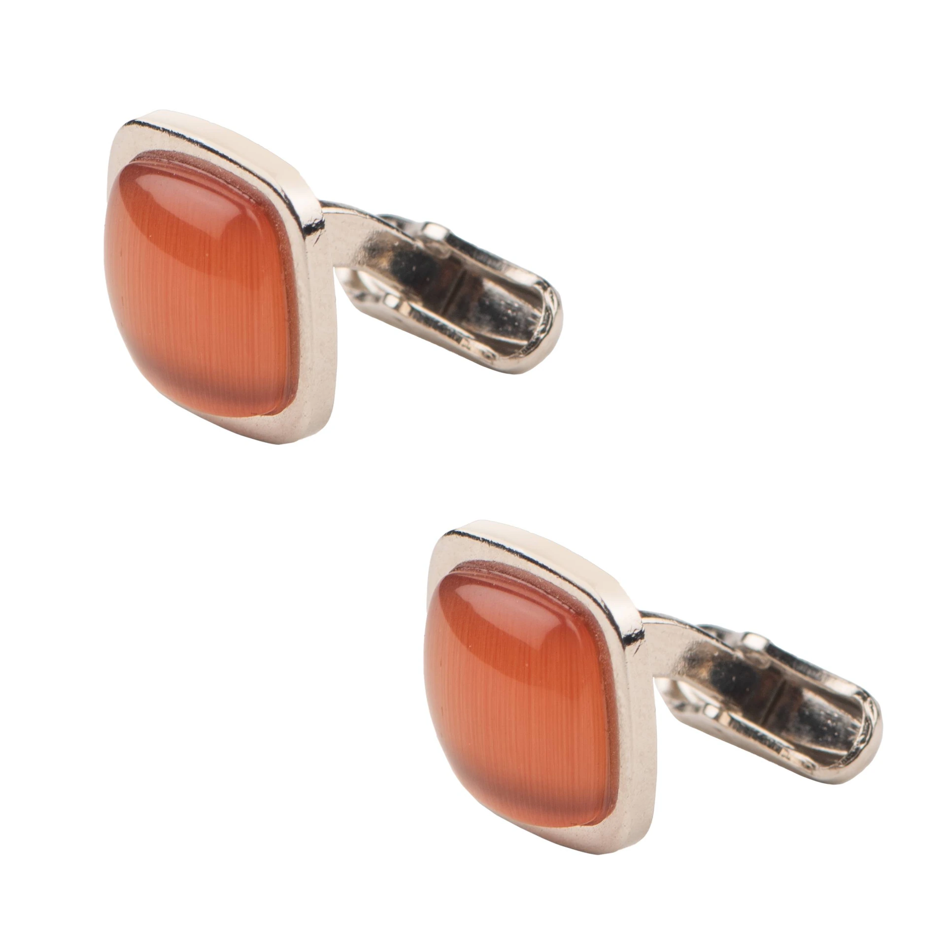 Orange Formal Brass Cufflinks for Men