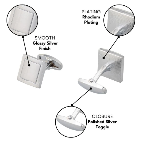Silver Formal Brass Cufflinks for Men