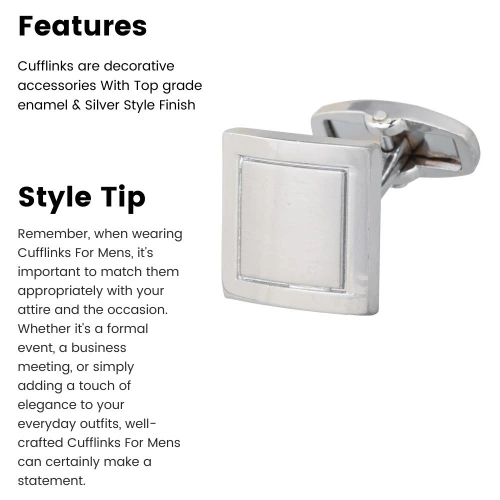 Silver Formal Brass Cufflinks for Men