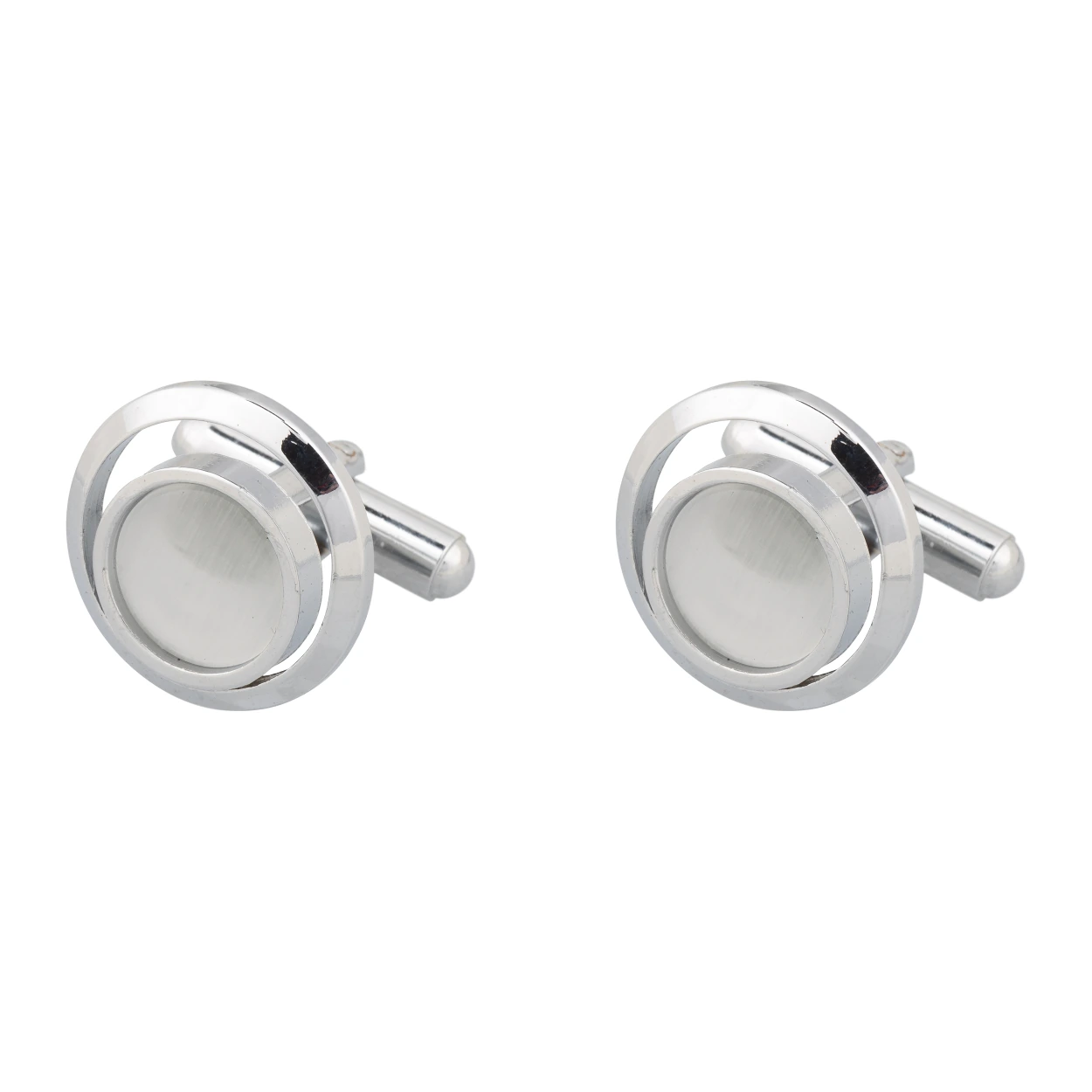 White Formal Brass Cufflinks for Men