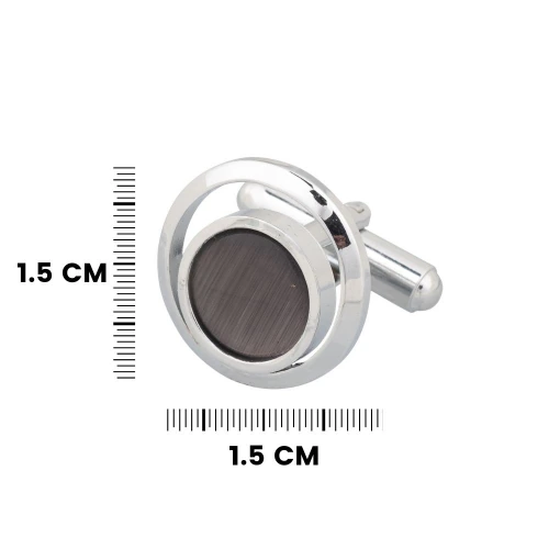 Grey Formal Brass Cufflinks for Men