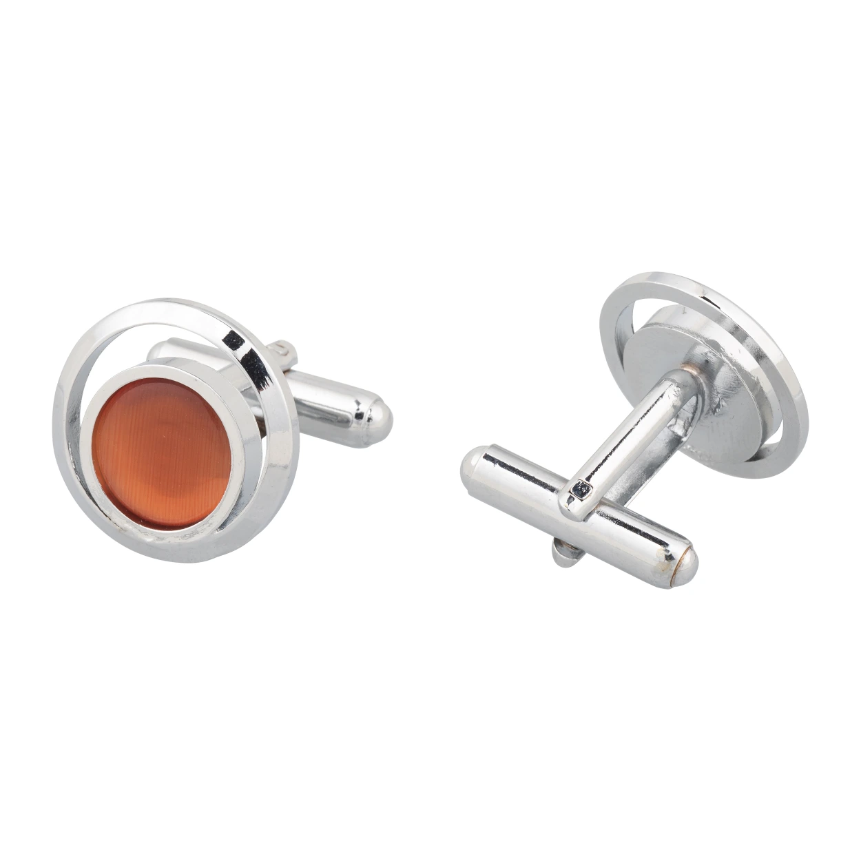 Orange Formal Brass Cufflinks for Men