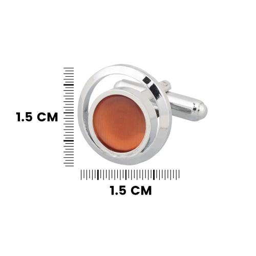 Orange Formal Brass Cufflinks for Men