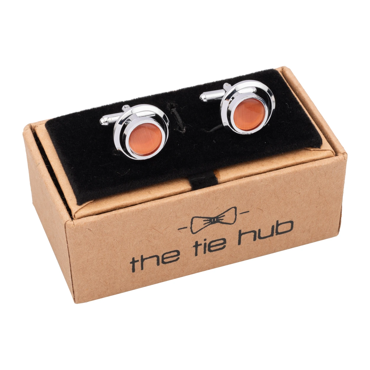 Orange Formal Brass Cufflinks for Men