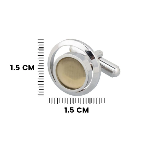 Yellow Formal Brass Cufflinks for Men