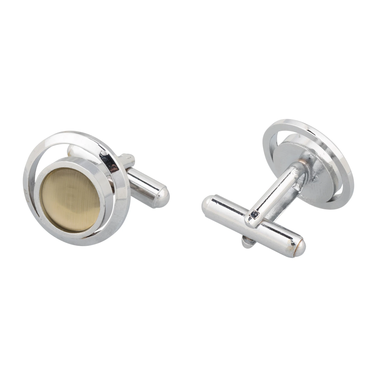 Yellow Formal Brass Cufflinks for Men