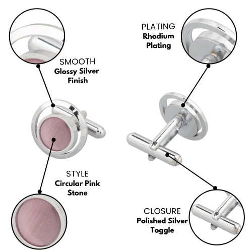 Pink Formal Brass Cufflinks for Men