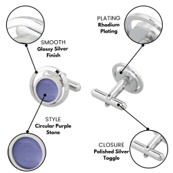 Purple Formal Brass Cufflinks for Men