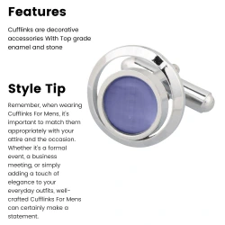 Purple Formal Brass Cufflinks for Men