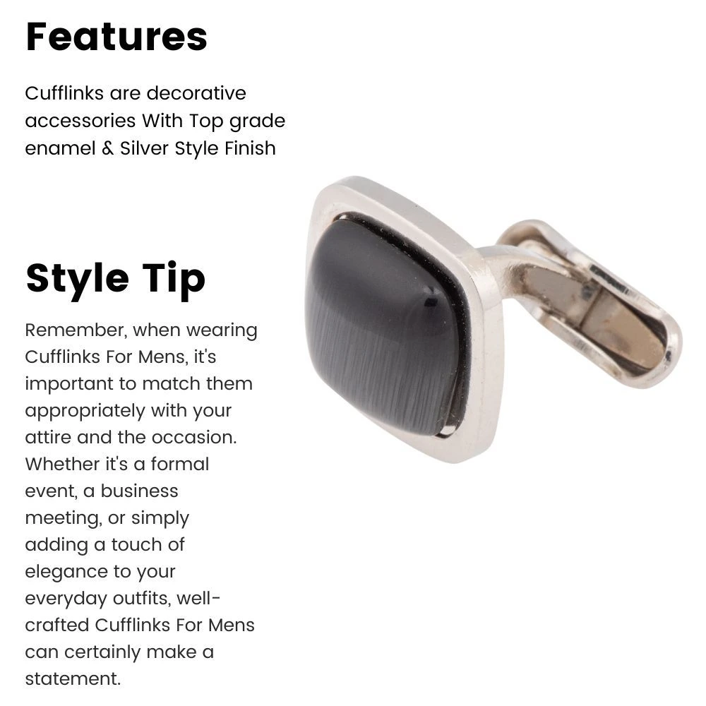 Black Formal Brass Cufflinks for Men
