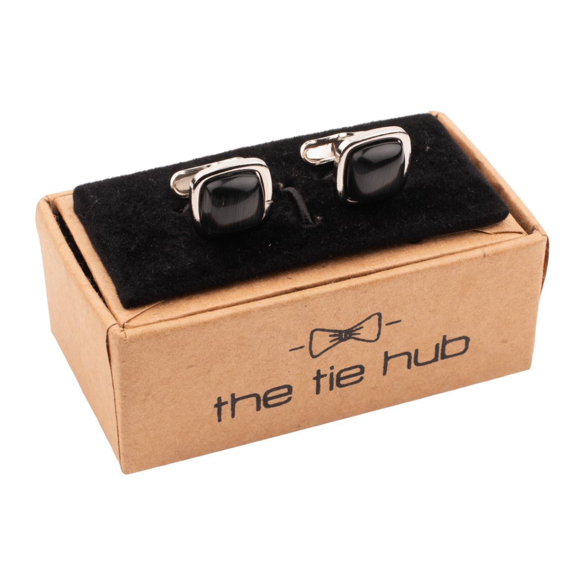 Black Formal Brass Cufflinks for Men