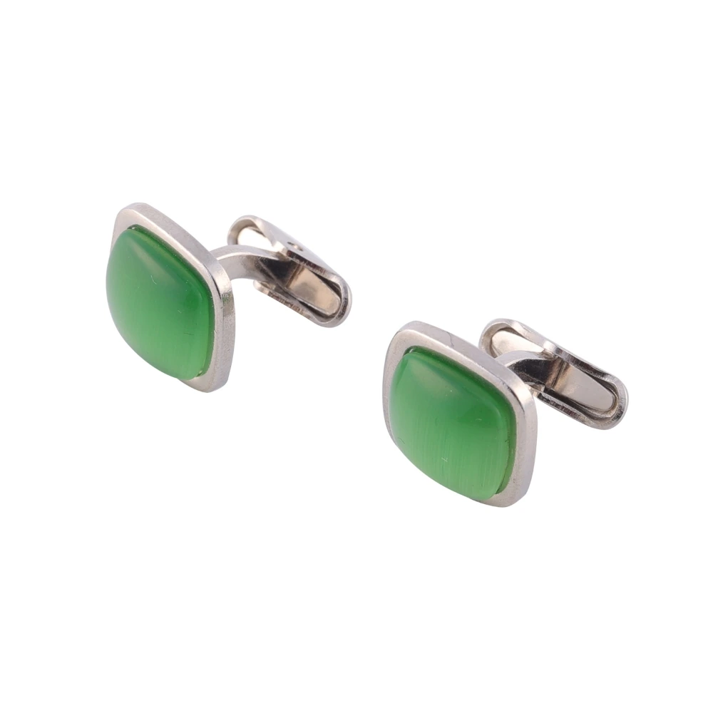 Green Formal Brass Cufflinks for Men