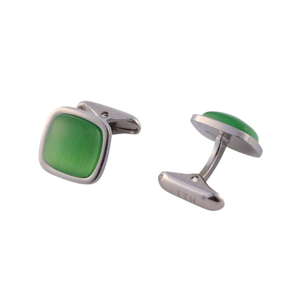 Green Formal Brass Cufflinks for Men