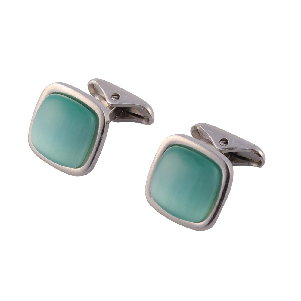 Green Formal Brass Cufflinks for Men