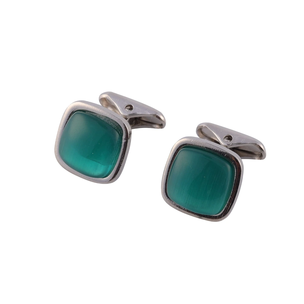 Green Formal Brass Cufflinks for Men