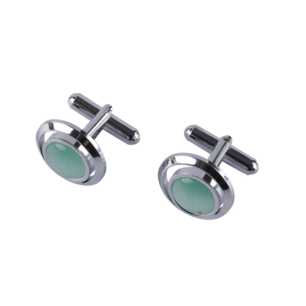 Green Formal Brass Cufflinks for Men