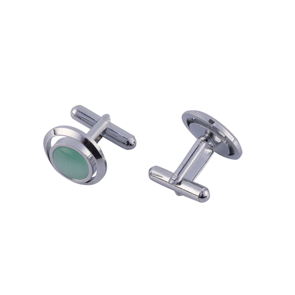 Green Formal Brass Cufflinks for Men