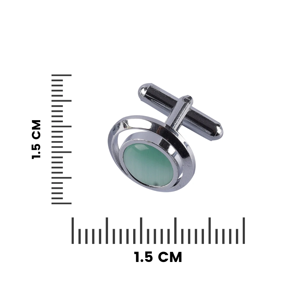 Green Formal Brass Cufflinks for Men