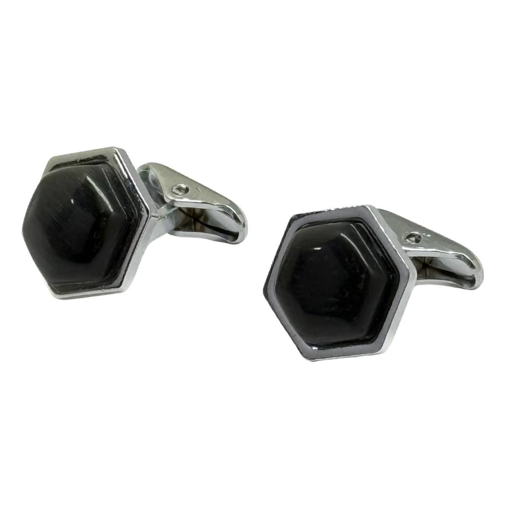 Black Formal Brass Cufflinks for Men
