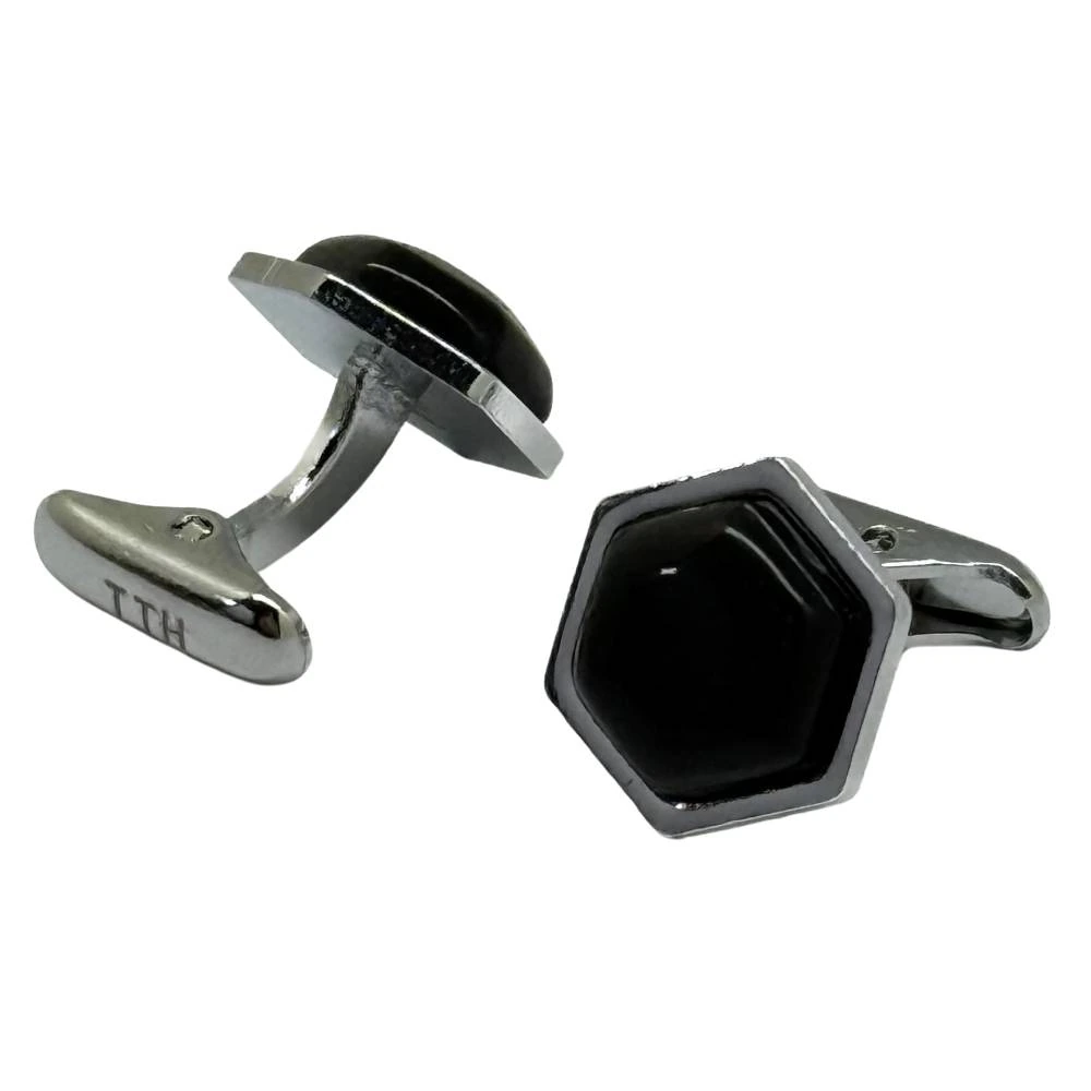 Black Formal Brass Cufflinks for Men