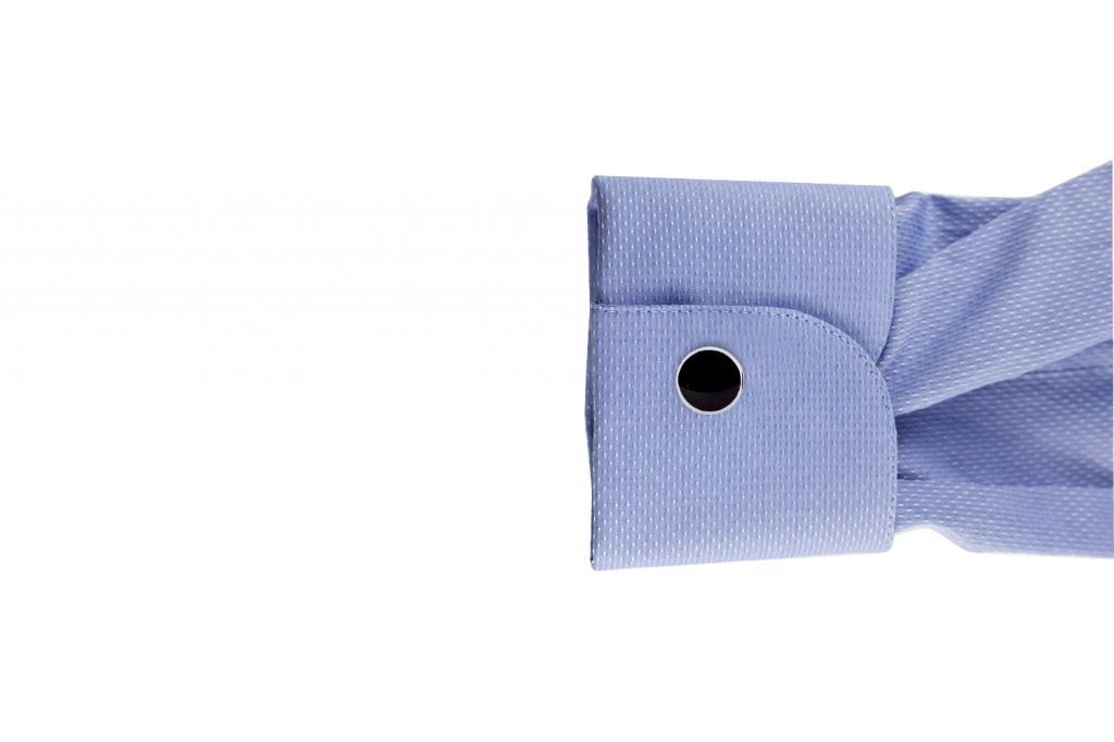 Round Brass Black Cufflink
