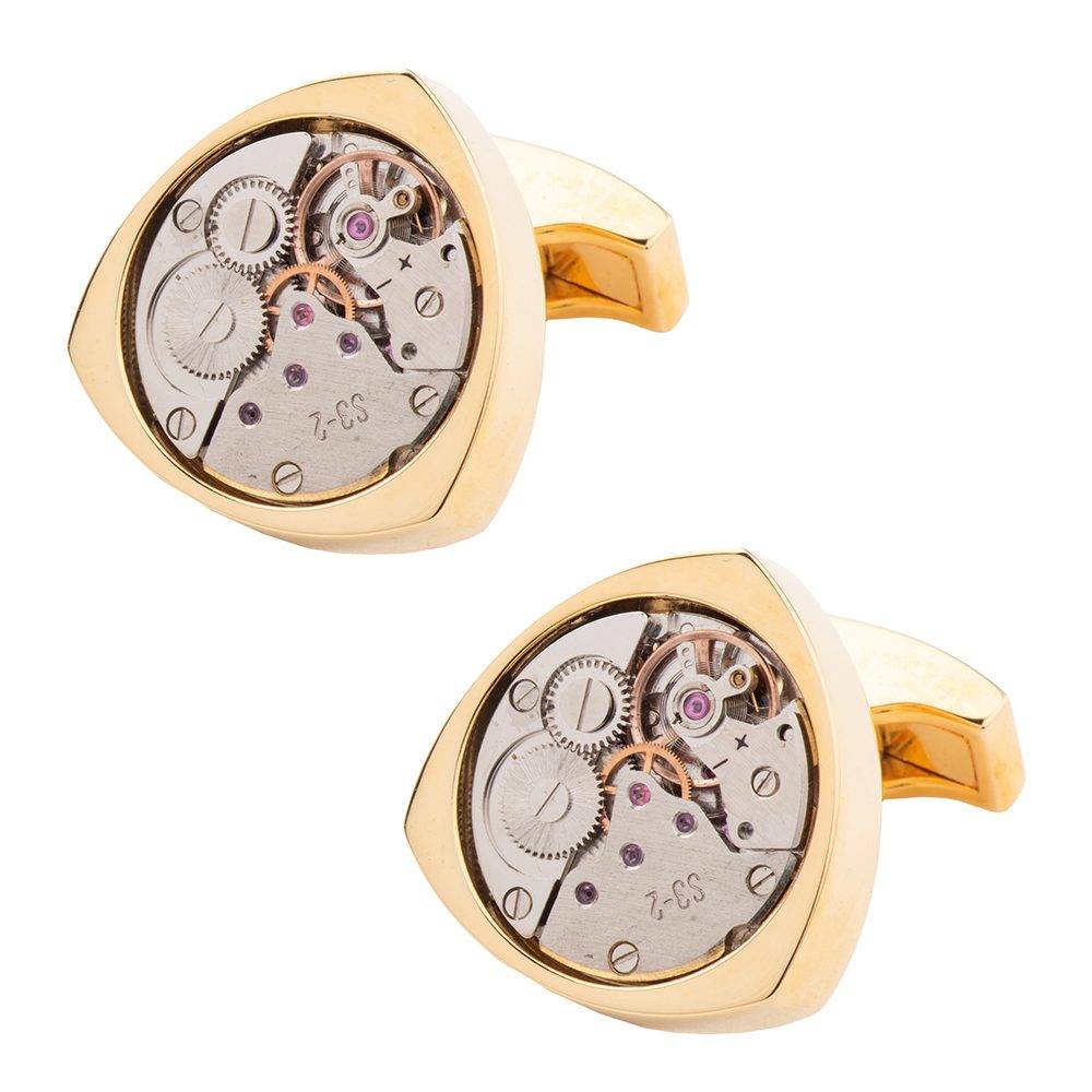 Gold Formal Brass Cufflinks for Men