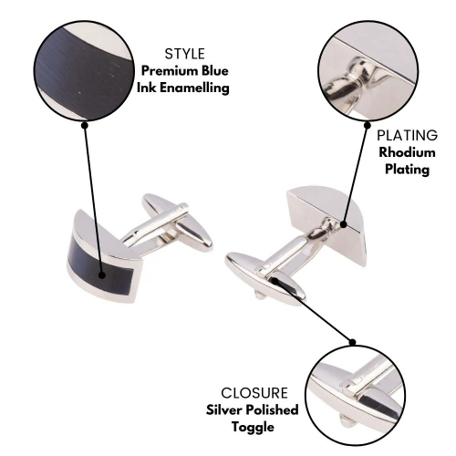 Blue Formal Brass Cufflinks for Men