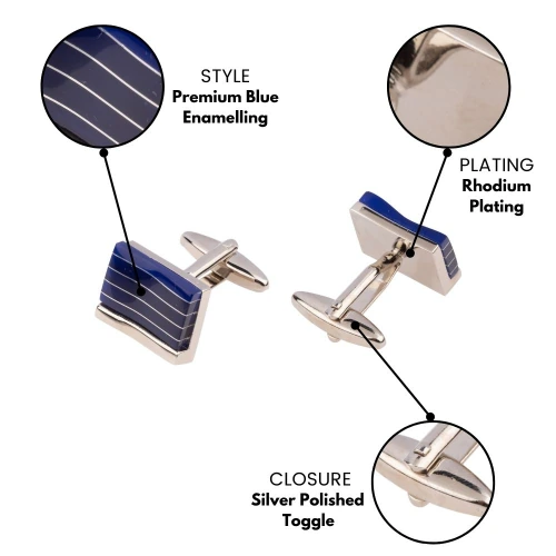 Blue Formal Brass Cufflinks for Men