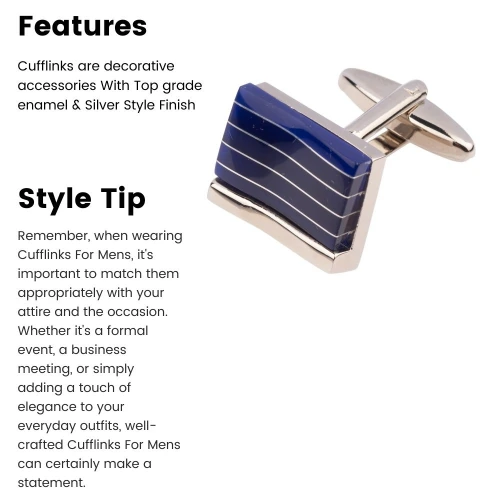 Blue Formal Brass Cufflinks for Men