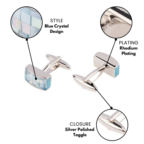 Blue Mother of Pearl Cufflinks for Men