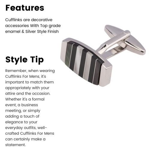Black Formal Brass Cufflinks for Men