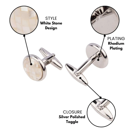 Pink Mother of Pearl Cufflinks for Men