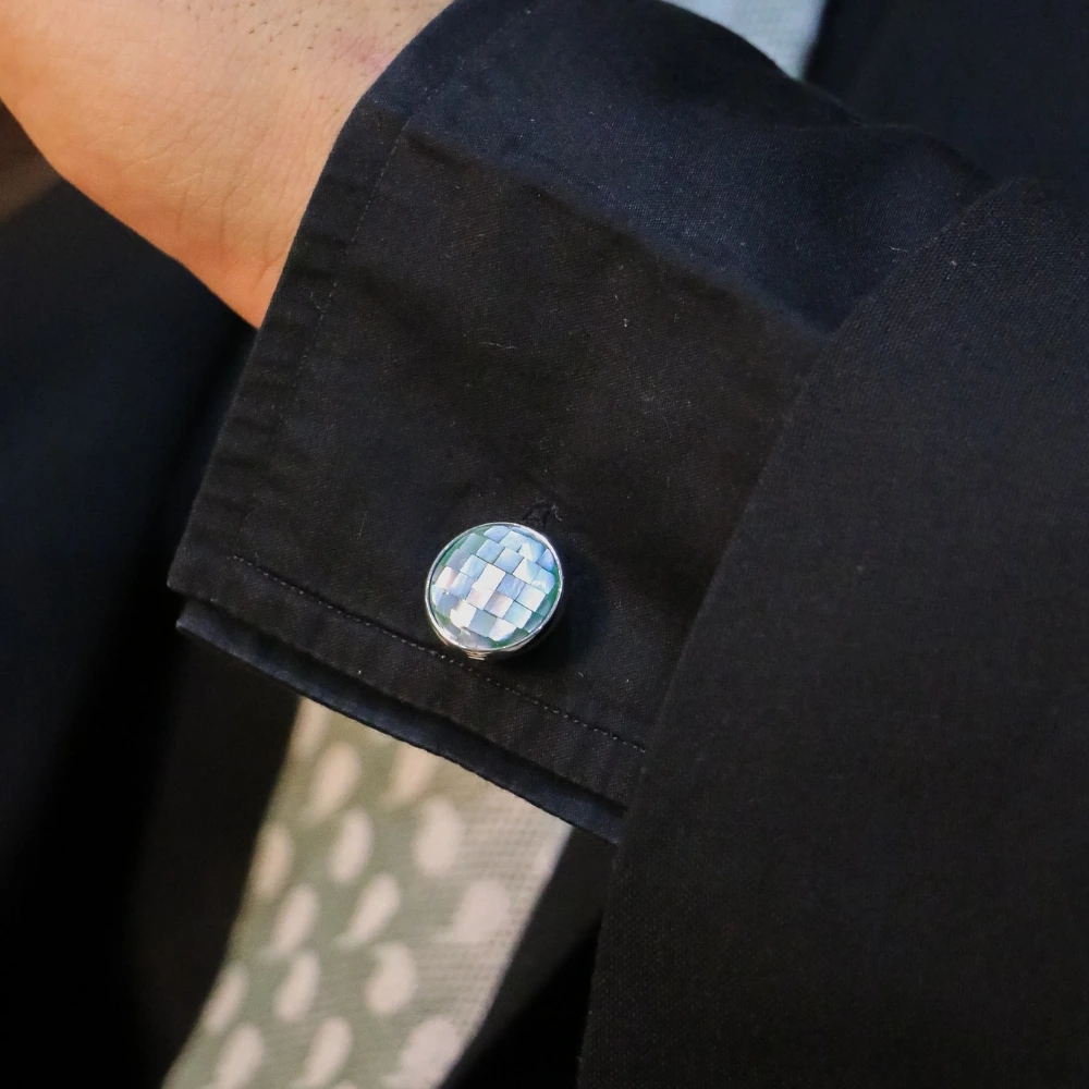Green Mother of Pearl Cufflinks for Men