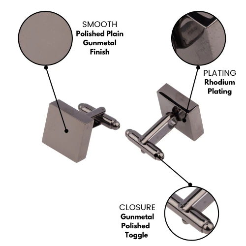 Gunmetal Formal Brass Cufflinks for Men