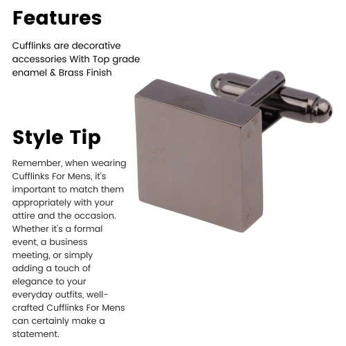 Gunmetal Formal Brass Cufflinks for Men